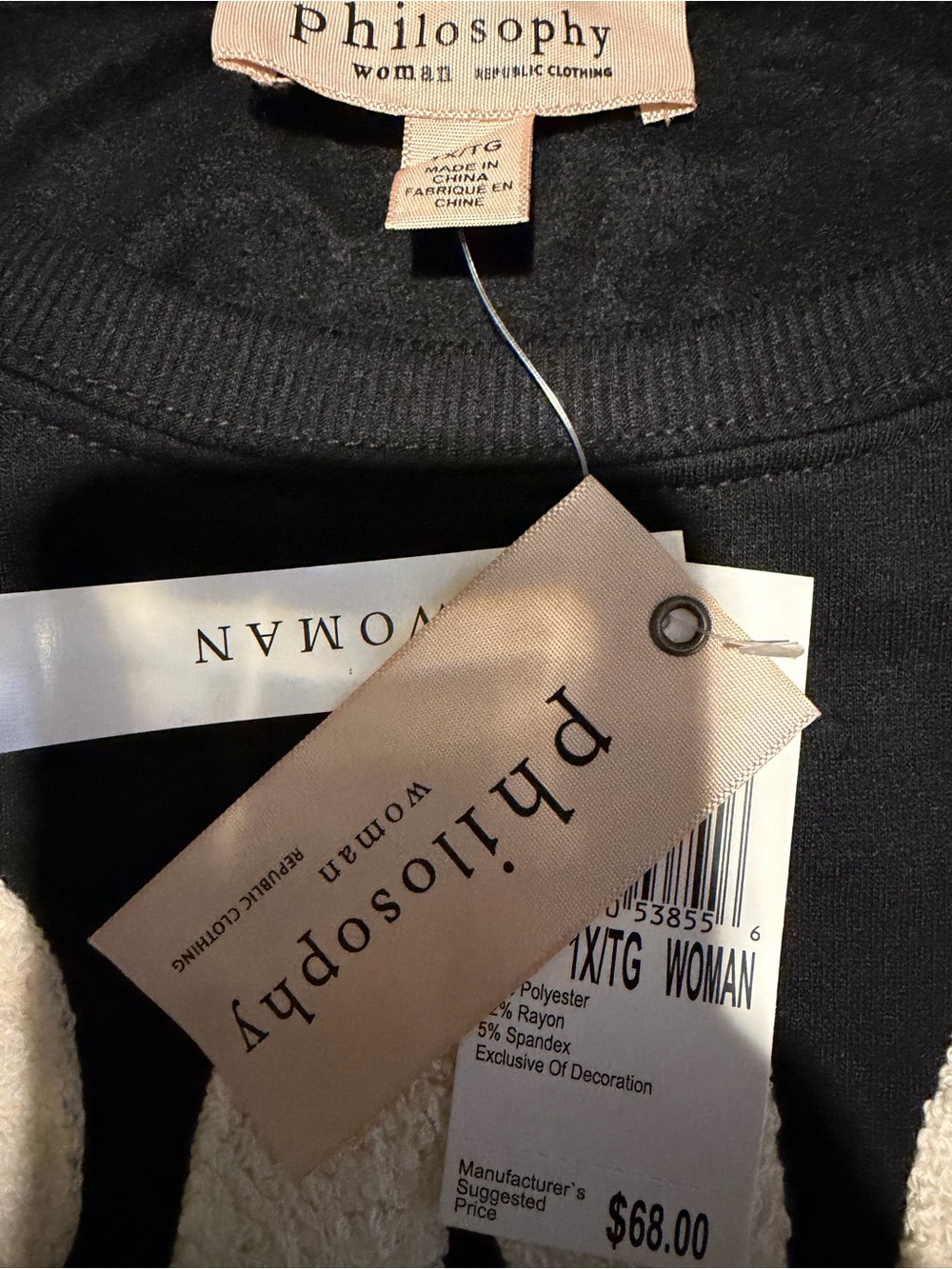 Philosophy Black Crewneck Sweater with Cream 'BOO' Appliqué - Picture 2 of 3